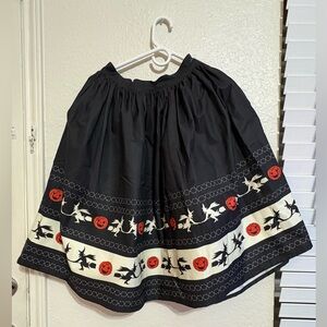 Unique Vintage Black Halloween A-Line Skirt